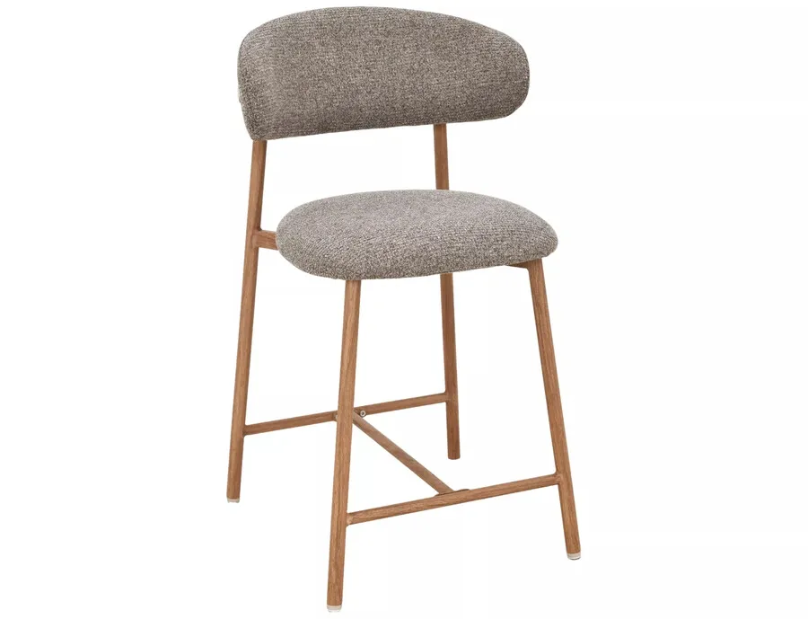 Hoker tapicerowany ELTON H-2 - cappuccino/dąb