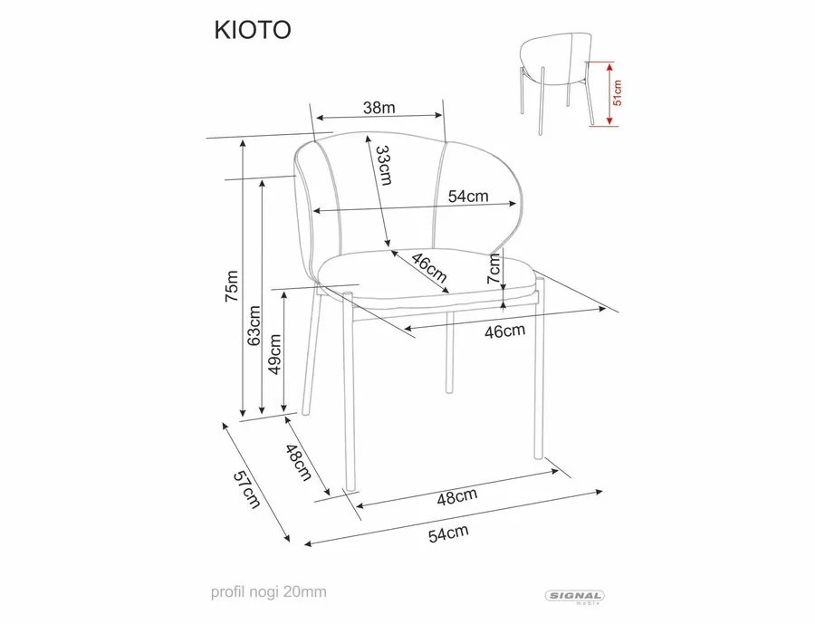 Krzesło tapicerowane KIOTO D - beżowy/orzech