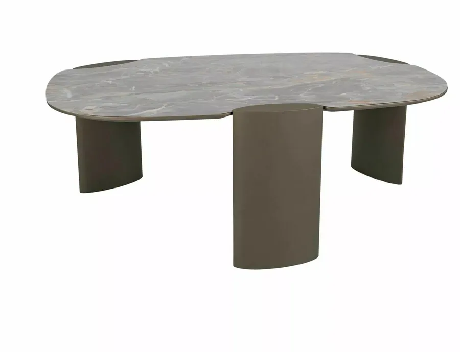 Ława ADORO A CERAMIC 105x65 - szary Grigio / miedziany