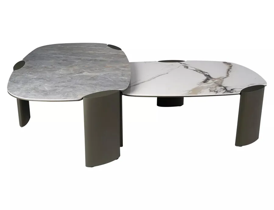 Ława ADORO A CERAMIC 105x65 - szary Grigio / miedziany