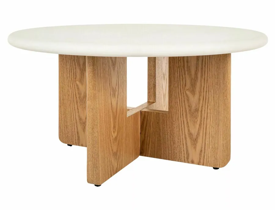 Ława ALMA 80 cm - ecru / dąb