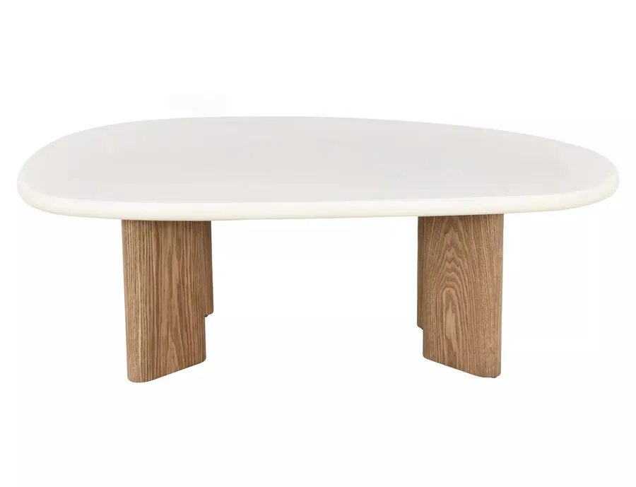 Ława ALPEN 130x80 - ecru / dąb
