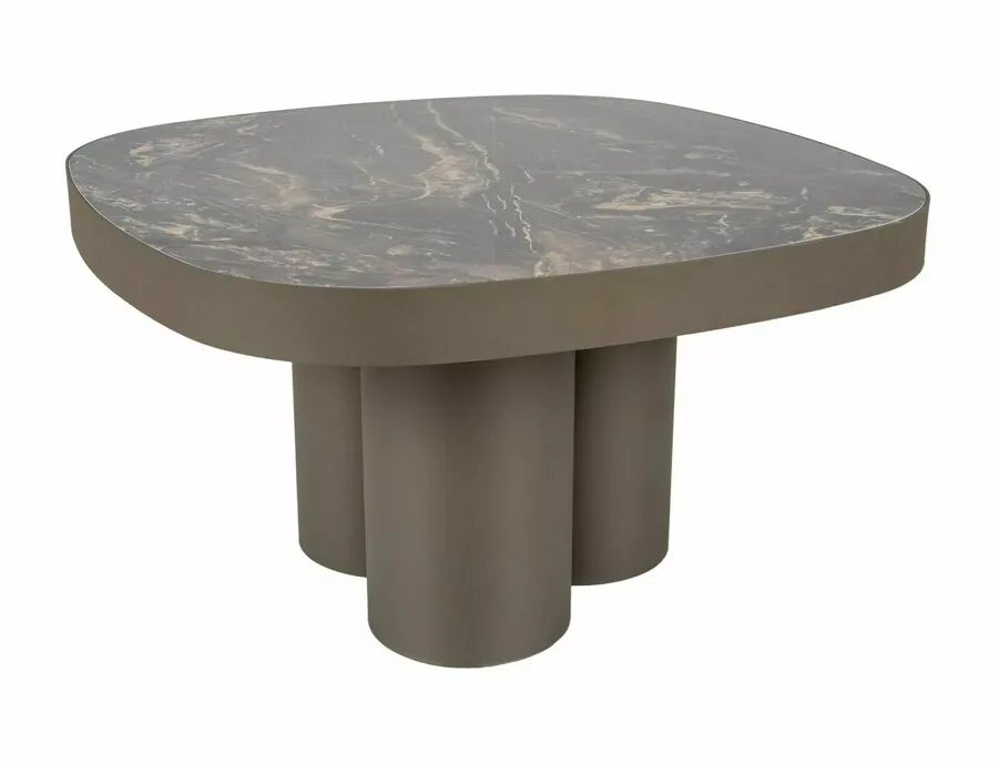 Ława STELLA B 75x75 - czarny połysk/miedziany
