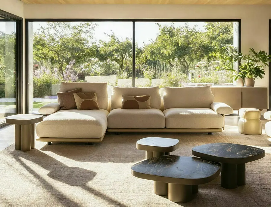 Ława STELLA B 75x75 - czarny połysk/miedziany