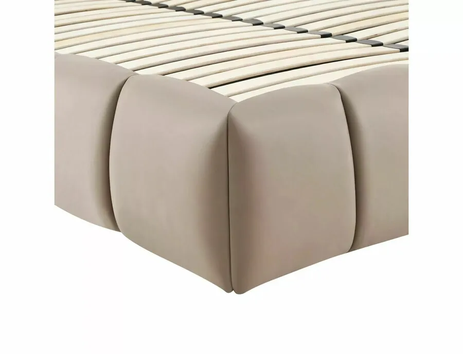 Łóżko z pojemnikiem PARMA Velvet 140x200 - ciemny beżowy Bluvel 40