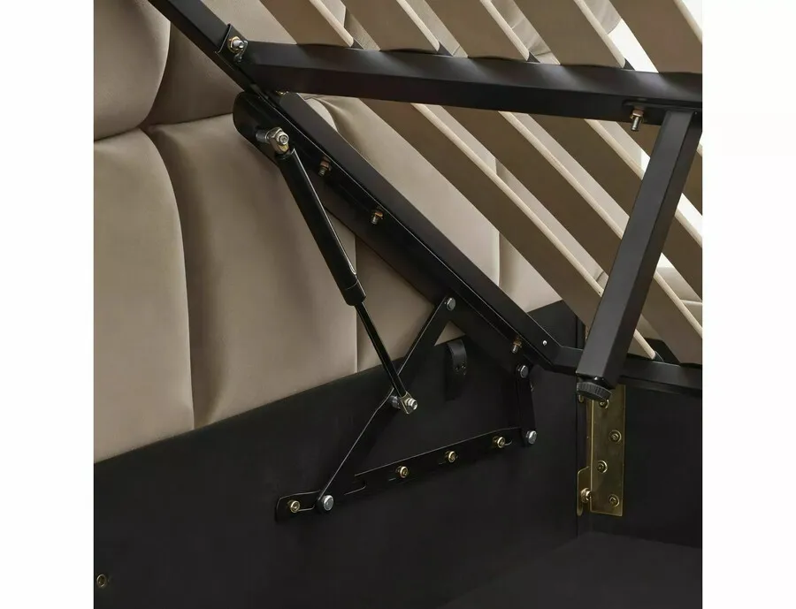 Łóżko z pojemnikiem PARMA Velvet 140x200 - ciemny beżowy Bluvel 40