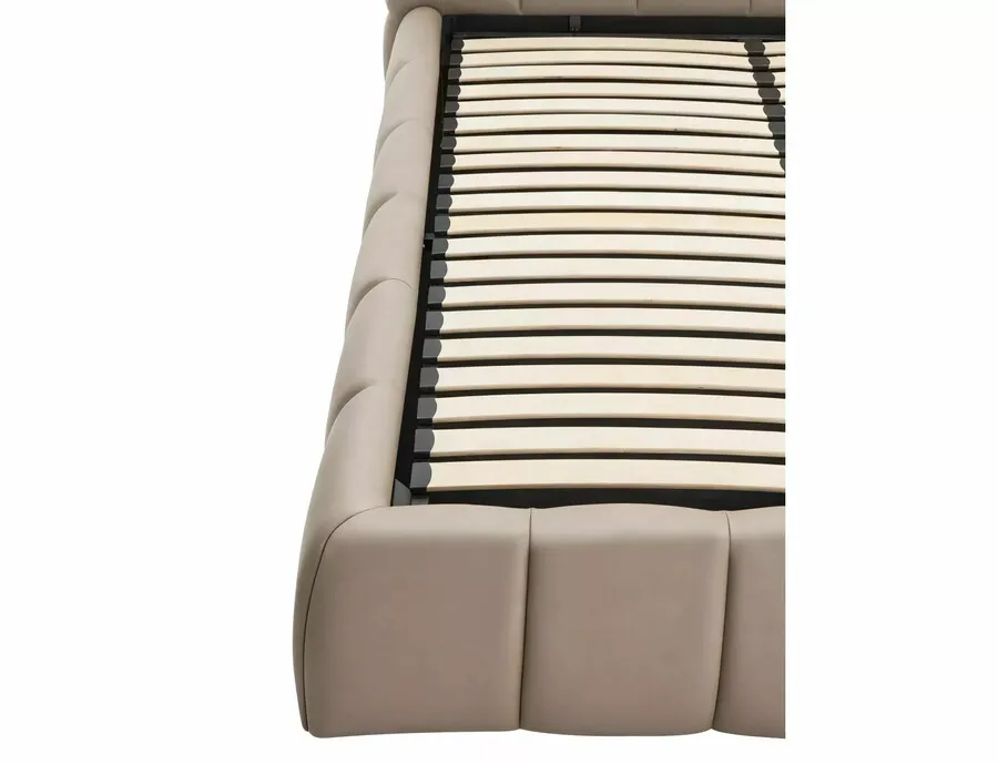 Łóżko z pojemnikiem PARMA Velvet 160x200 - ciemny beżowy Bluvel 40
