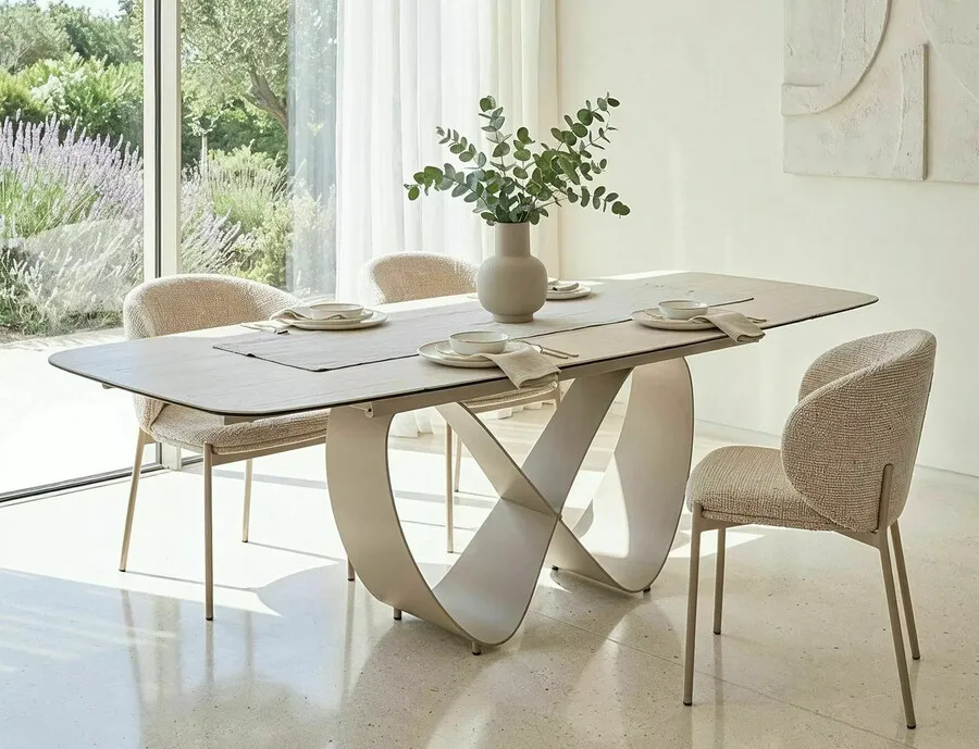 Stół rozkładany INFINITY CERAMIC 160/240x95 - beżowy/kaszmir