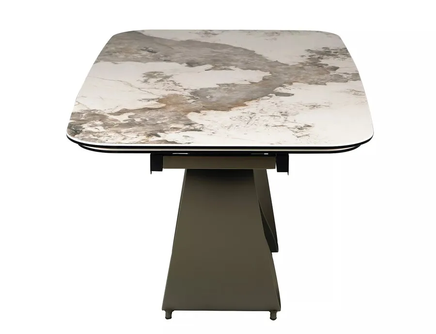 Stół rozkładany INFINITY CERAMIC 160/240x95 - biały połysk/miedziany