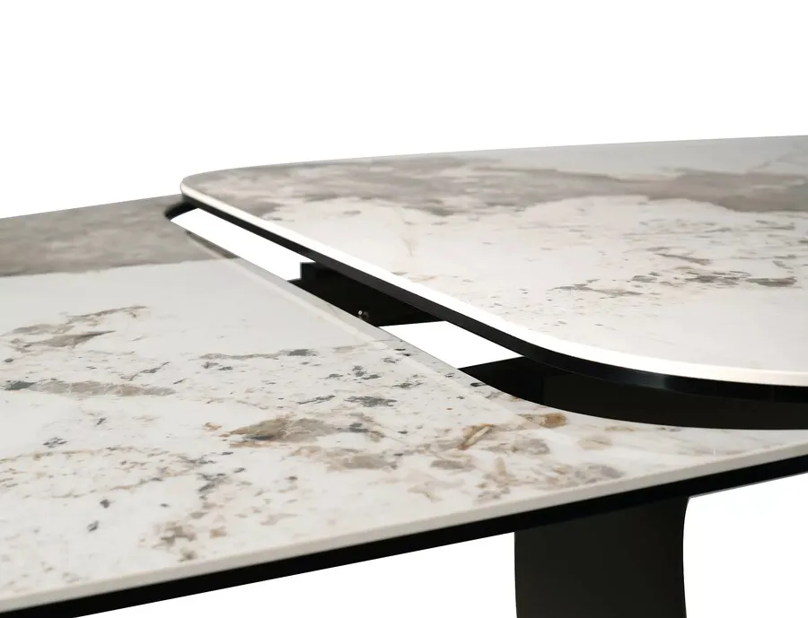 Stół rozkładany INFINITY CERAMIC 160/240x95 - biały połysk/miedziany