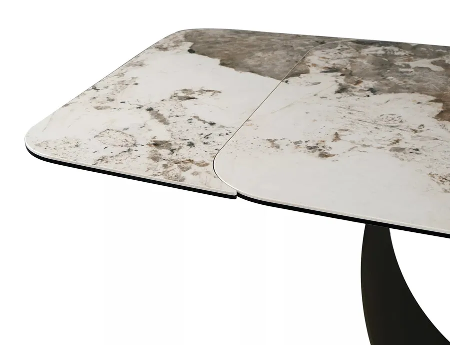 Stół rozkładany INFINITY CERAMIC 160/240x95 - biały połysk/miedziany