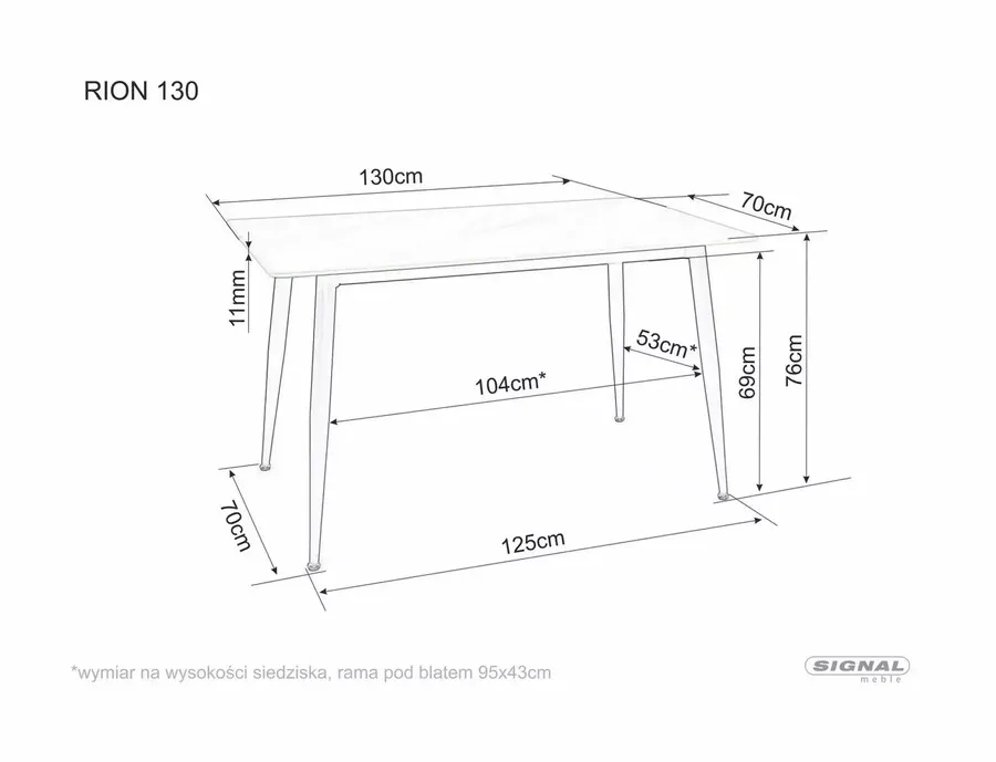 Stół RION 130x70 - beż mat/kaszmir