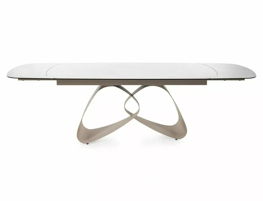 Stół rozkładany VALENTINO CERAMIC 180/260x98 - beż połysk/kaszmir
