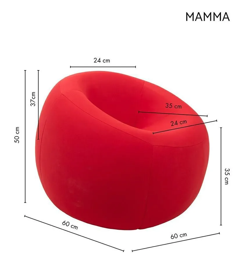 Pufa MAMMA - czerwony