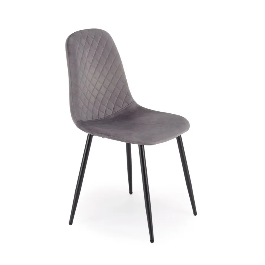 Krzesło tapicerowane K608 velvet - popielaty