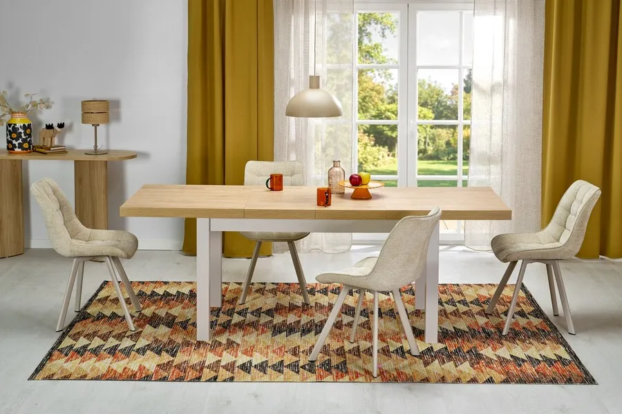 Stół rozkładany TIAGO 140/220x80 - dąb hikora/kaszmir