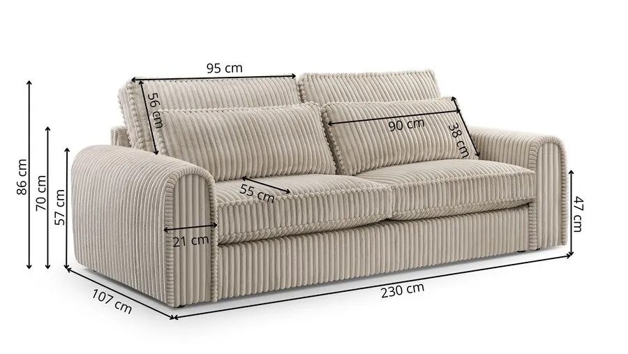 Sofa CASSINI w tkaninie Picasso