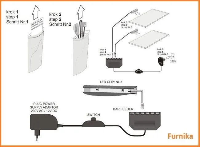 Oświetlenie 2 LED czerwone High Glossy Furniture