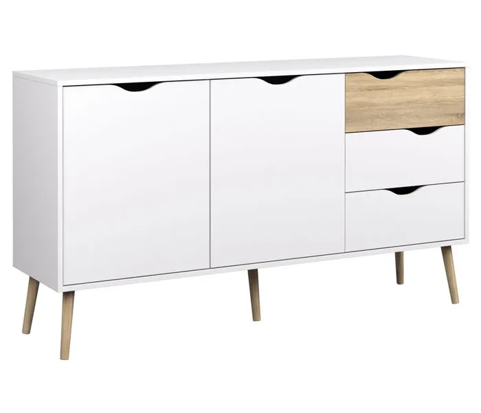 Komoda OSLO 2D3S - biały/dąb sonoma