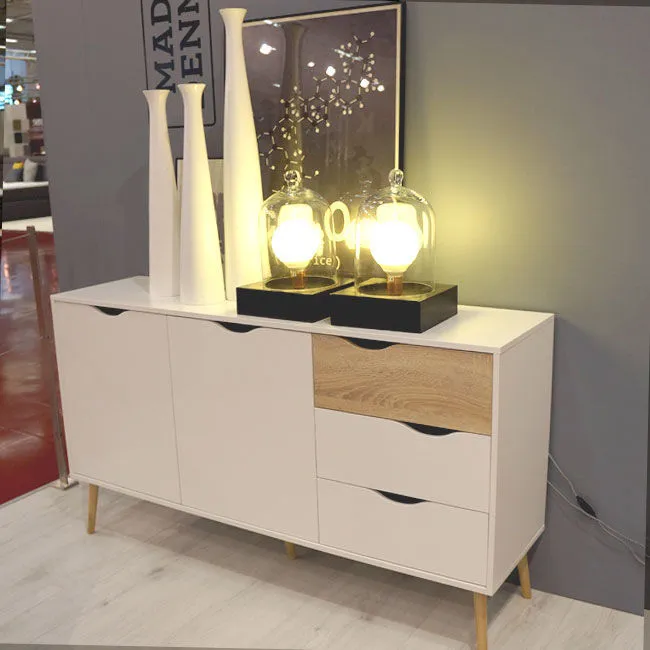 Komoda OSLO 2D3S - biały/dąb sonoma
