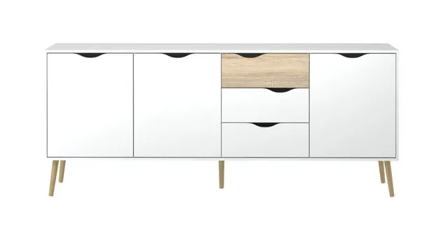 Komoda OSLO 3D3S - biały/dąb sonoma