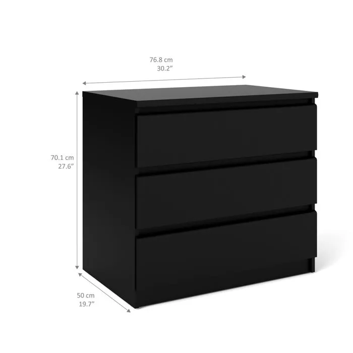 Komoda szeroka NAIA 3S - czarny mat