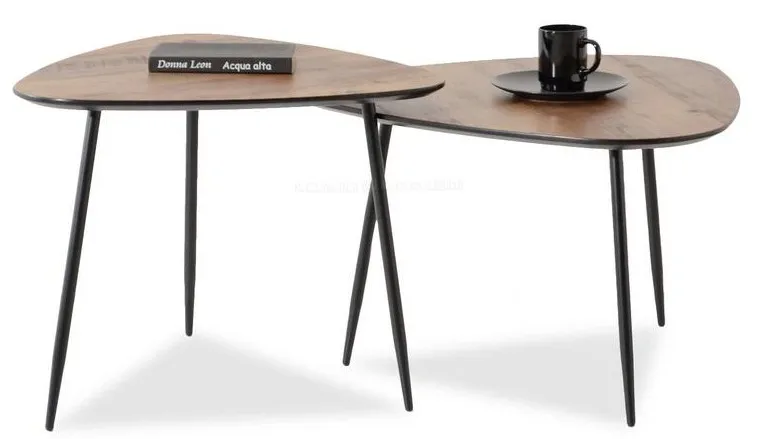 Zestaw 2 stolików kawowych ROSIN XL+S - orzech