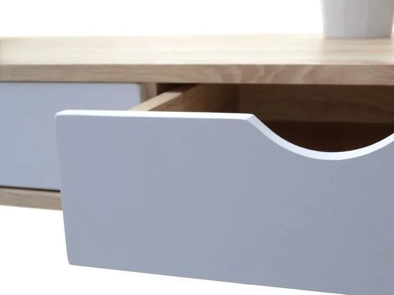 MAŁE BIURKO W STYLU MINIMALISTYCZNYM LUND DĄB SONOMA-BIEL