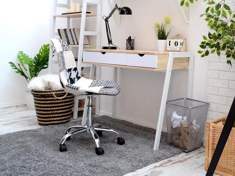 MAŁE BIURKO W STYLU MINIMALISTYCZNYM LUND DĄB SONOMA-BIEL