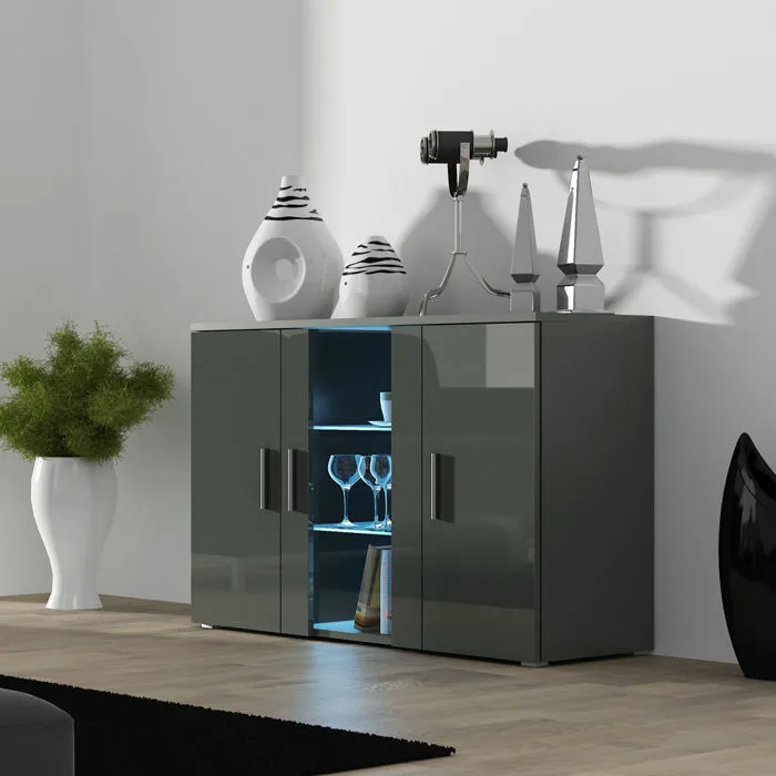 Komoda SIMPLE 3D - szary połysk