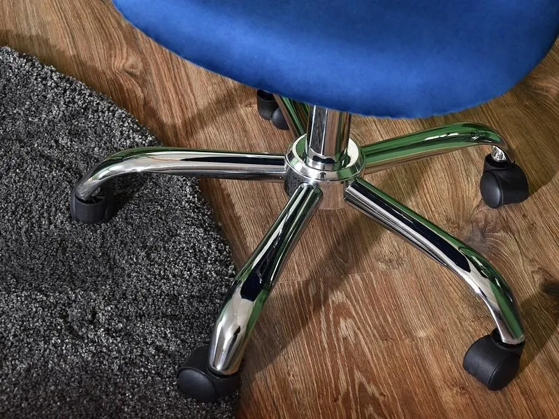 Krzesło obrotowe z weluru MPC MOVE TAP - granatowy