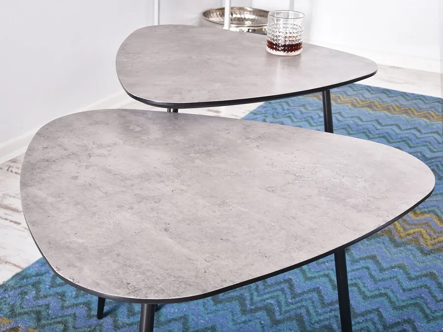 Stolik kawowy ROSIN XL - beton/czarny