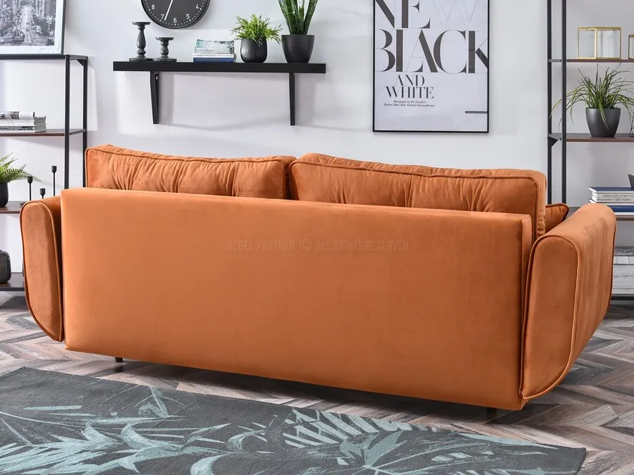 Sofa rozkładana BLINK - miedziany/orzech