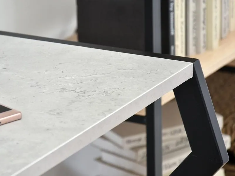 Biurko z szufladą DESIGNO - czarny/beton