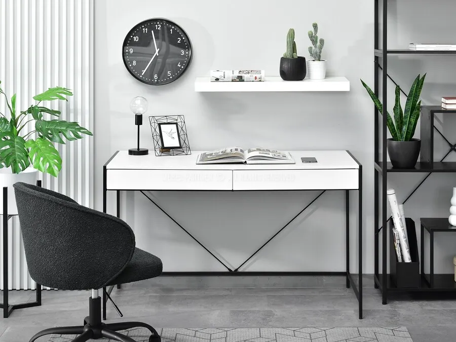 Biurko minimalistyczne UNIF - biały/czarny