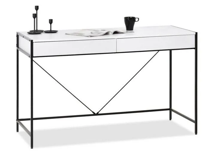 Biurko minimalistyczne UNIF - biały/czarny