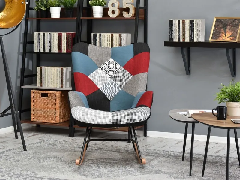 Fotel bujany SIBIL - patchwork