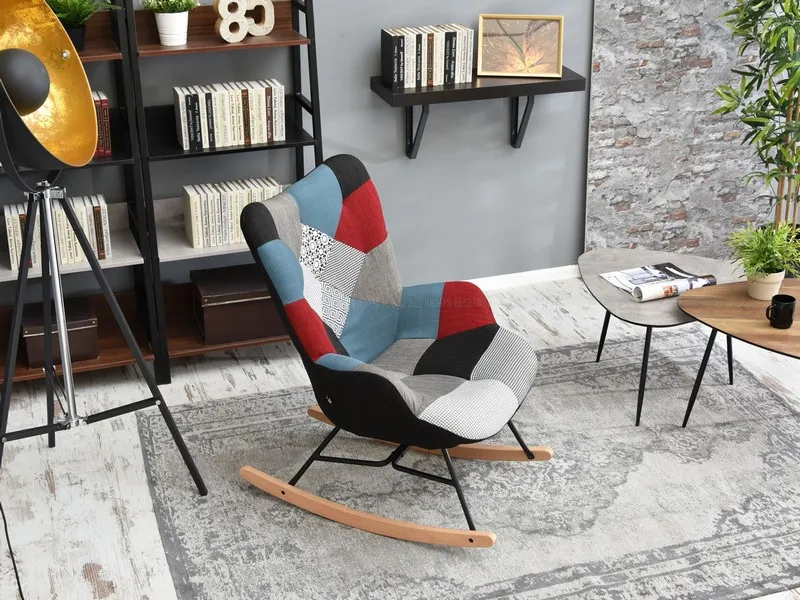 Fotel bujany SIBIL - patchwork
