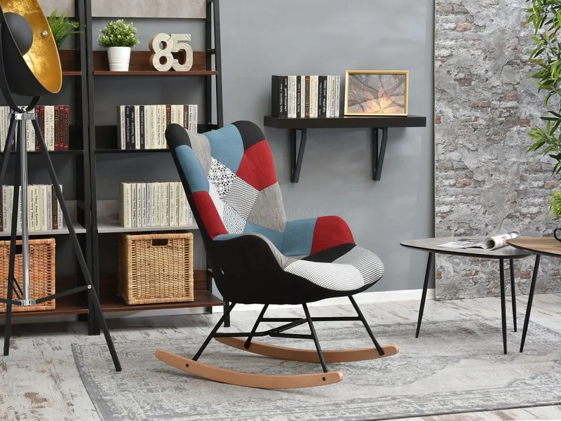 Fotel bujany SIBIL - patchwork