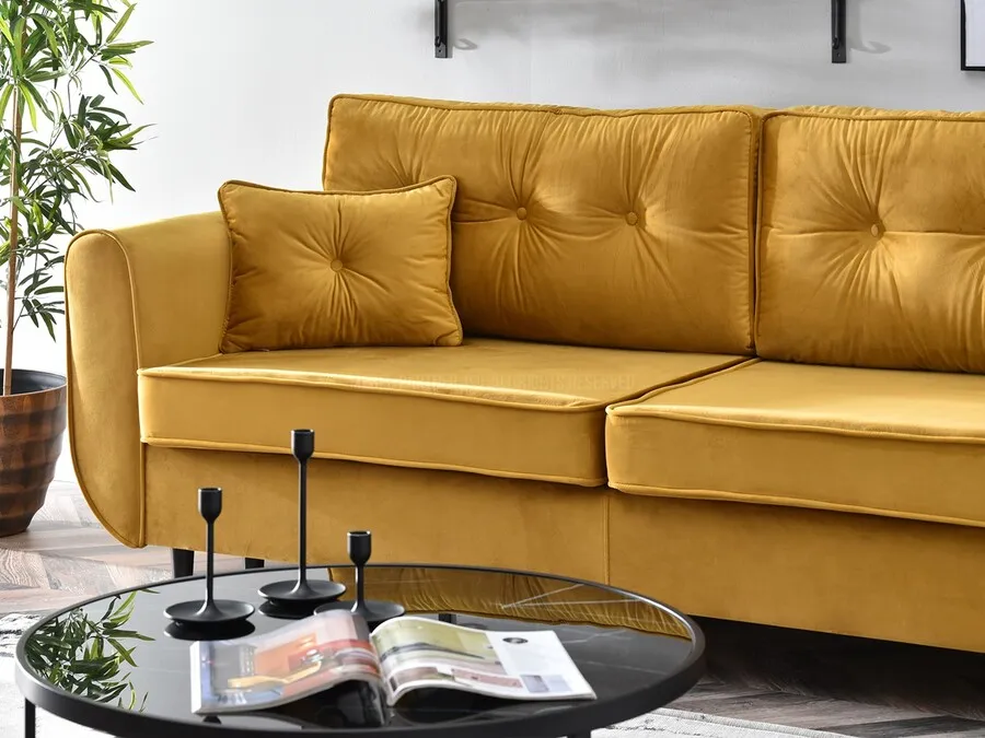 Sofa rozkładana BLINK - miodowy/czarny