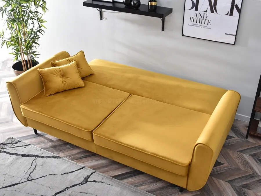 Sofa rozkładana BLINK - miodowy/czarny