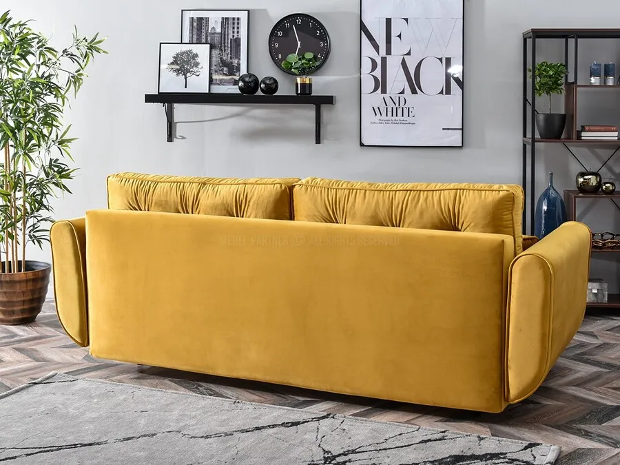 Sofa rozkładana BLINK - miodowy/czarny