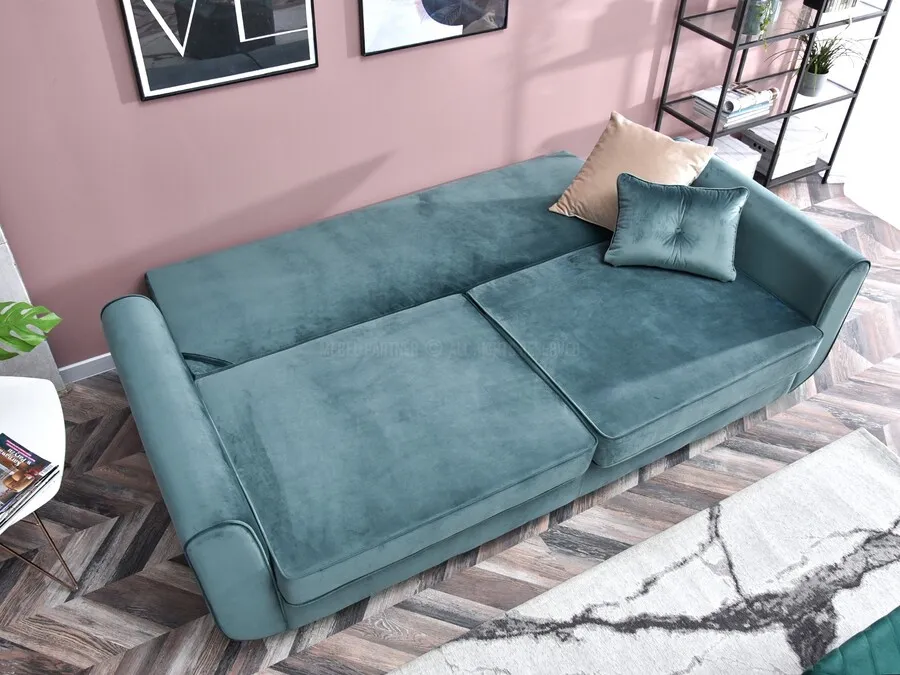 Sofa rozkładana BLINK - turkusowy/czarny