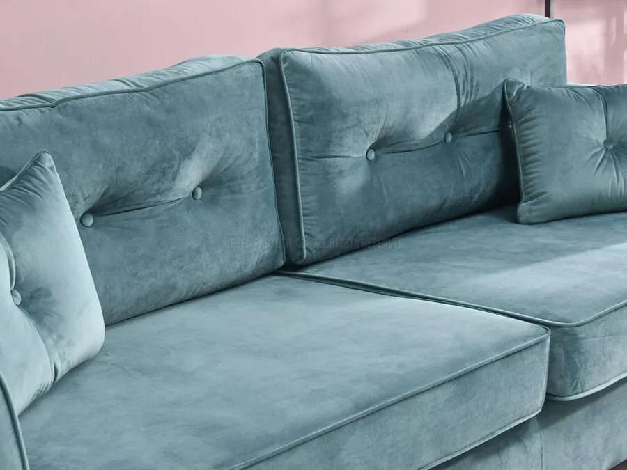 Sofa rozkładana BLINK - turkusowy/czarny