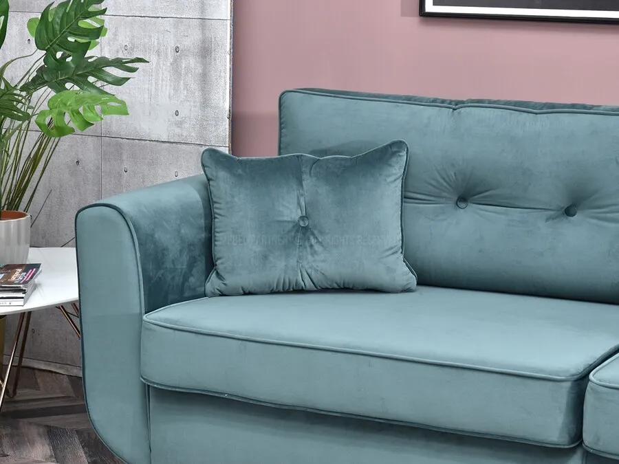 Sofa rozkładana BLINK - turkusowy/czarny
