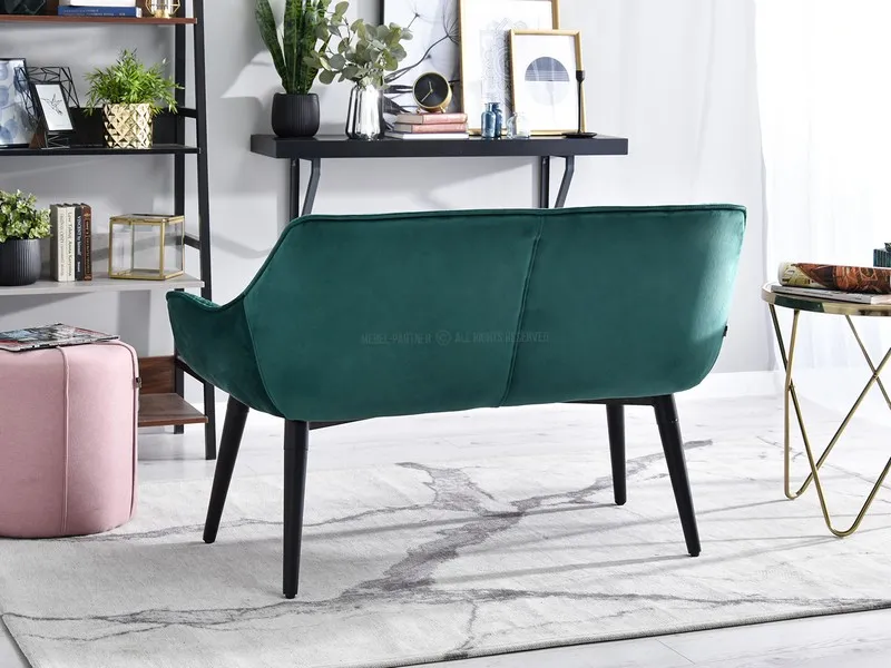 Sofa aksamitna z pikowaniem IDIL - zielony