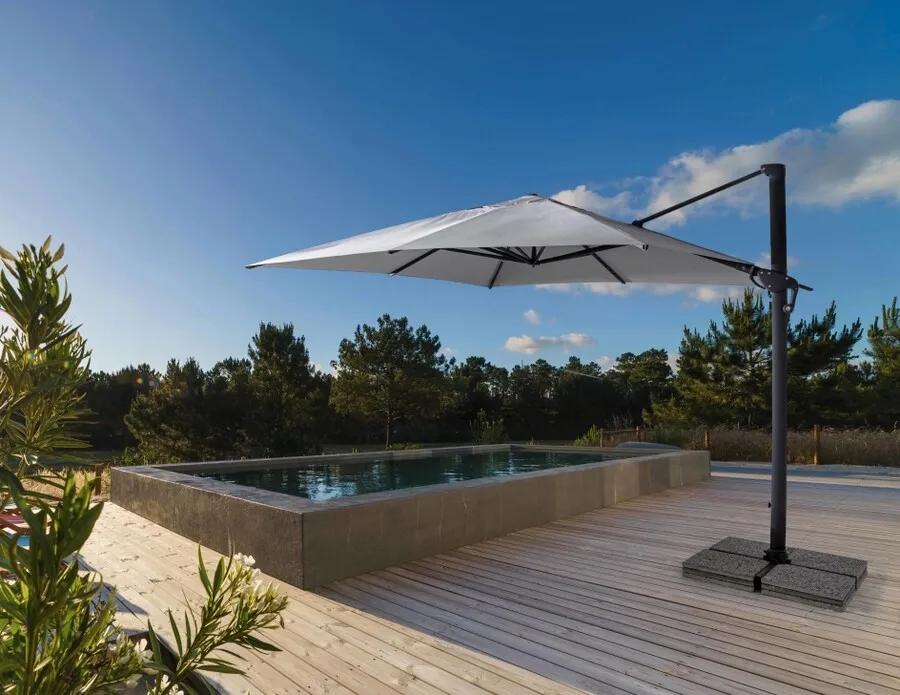 Parasol ogrodowy INES 4x4 - jasnoszary