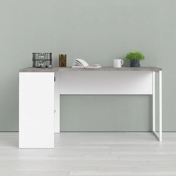 Biurko narożne FUNCTION 118 - biały/beton