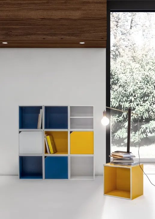 Moduł z drzwiczkami CUBE - żółty