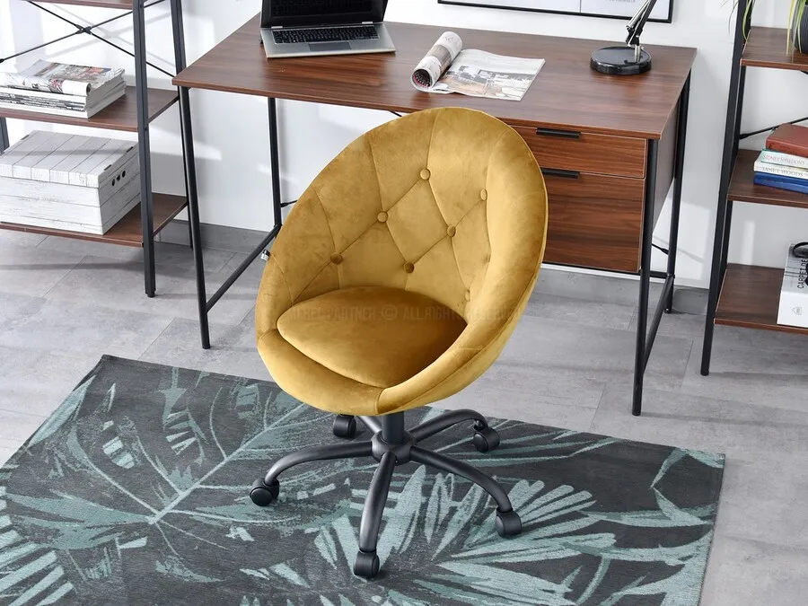 Fotel welurowy LOUNGE 4 - złoty/czarny